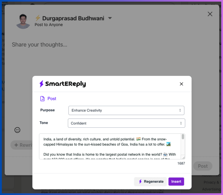 SmartEReply AI Assistant for LinkedIn