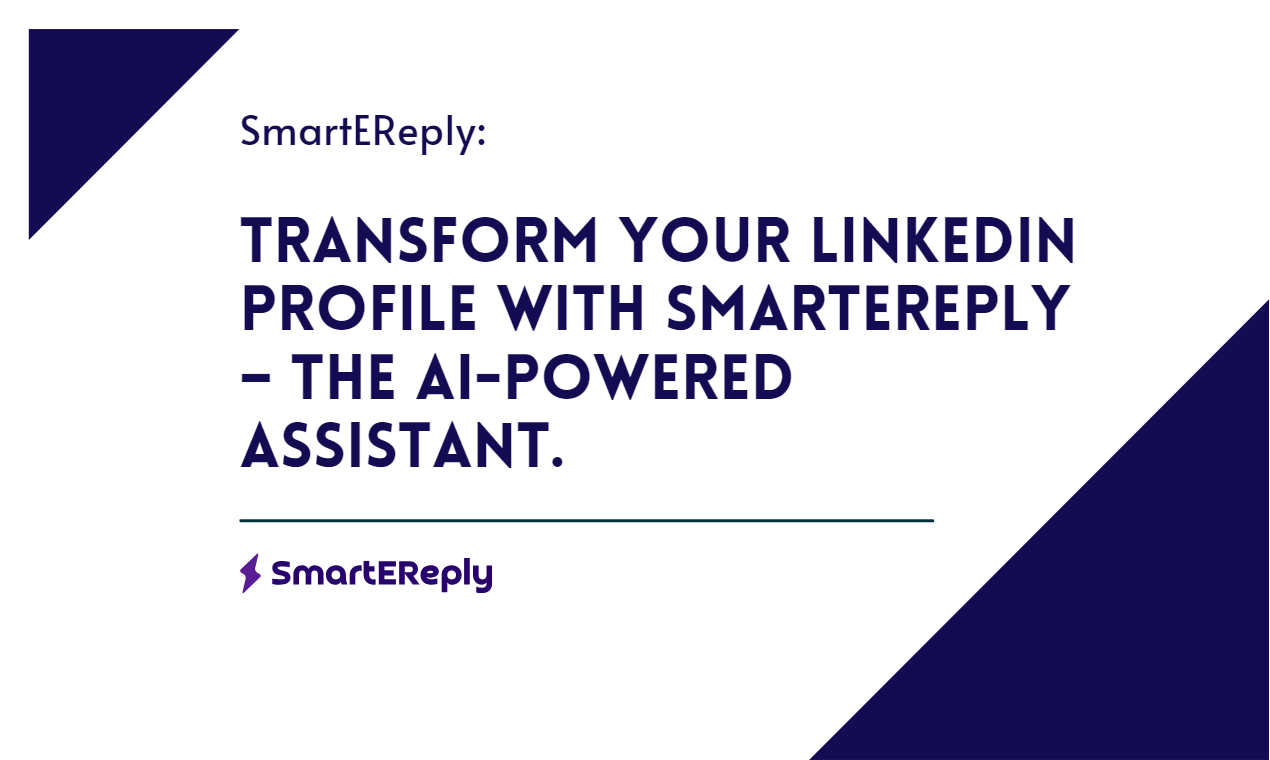 Discover how SmartEReply, an AI-powered tool, revolutionizes LinkedIn networking. Enhance your profile, create personalized comments, craft engaging posts, and manage DMs effortlessly. Join the revolution and elevate your LinkedIn presence with SmartEReply. Ideal for professionals seeking to optimize their networking strategy, SmartEReply makes building meaningful connections easier and more effective than ever before.